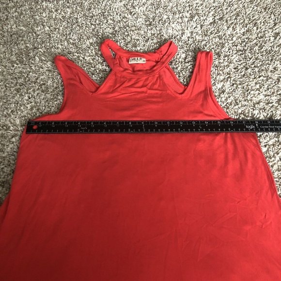 H.I.P. Long Sleeve Red Detail Neck Cold Shoulder Large Medium Shirt - Picture 6 of 12